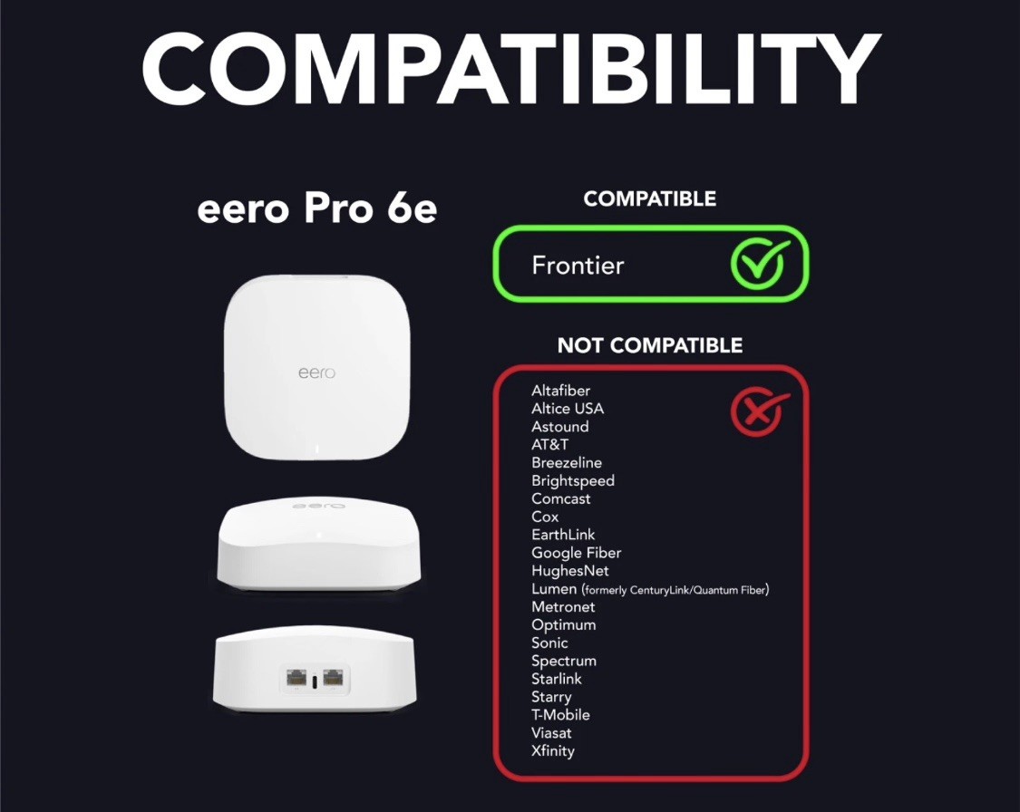 NEW eero PRO 6e (FRONTIER) Mesh Wi-Fi 6e Router Original/OEM (4-Pack)