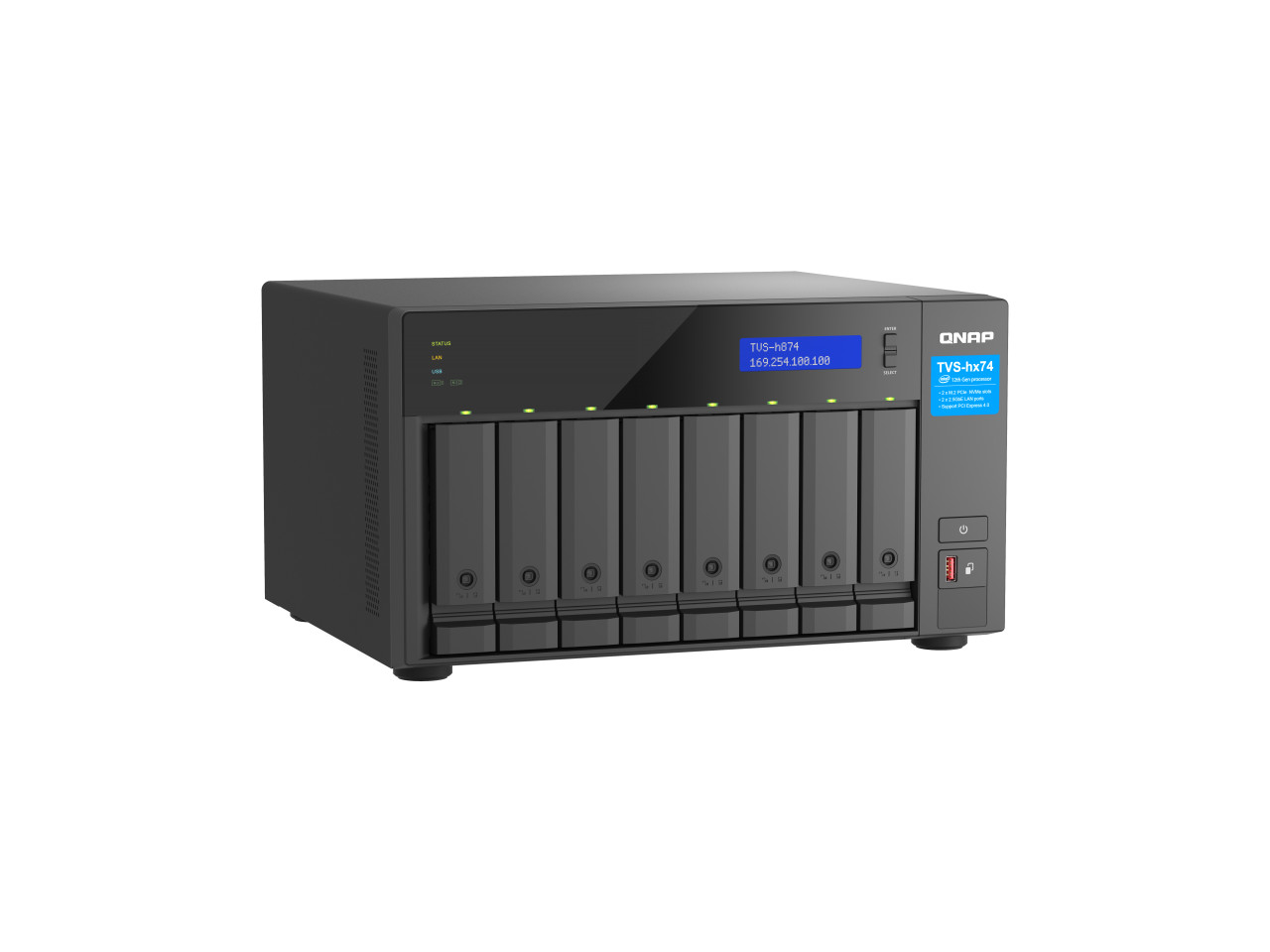 QNAP Ultra-High Speed 8 Bay NAS. Intel® Core™ i5-12400 6C/12T, 32GB RAM DDR4 RAM