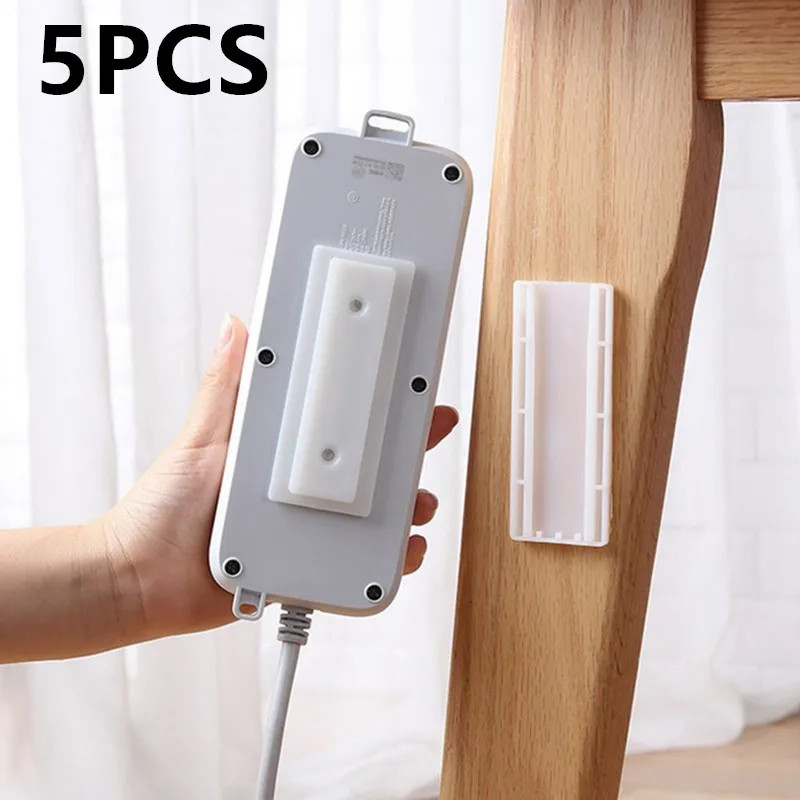 1/2/5/10PCS Self-Adhesive Desktop Socket Fixer Hanging Power Strip Cable Organiz