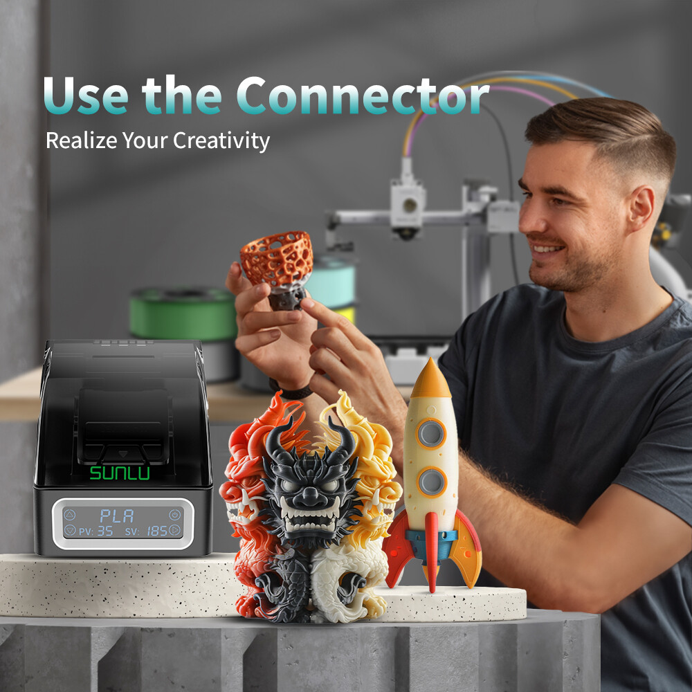 SUNLU Official Filament Connector,Up to 240°C,For 1.75mm PLA ABS PA PETG TPU