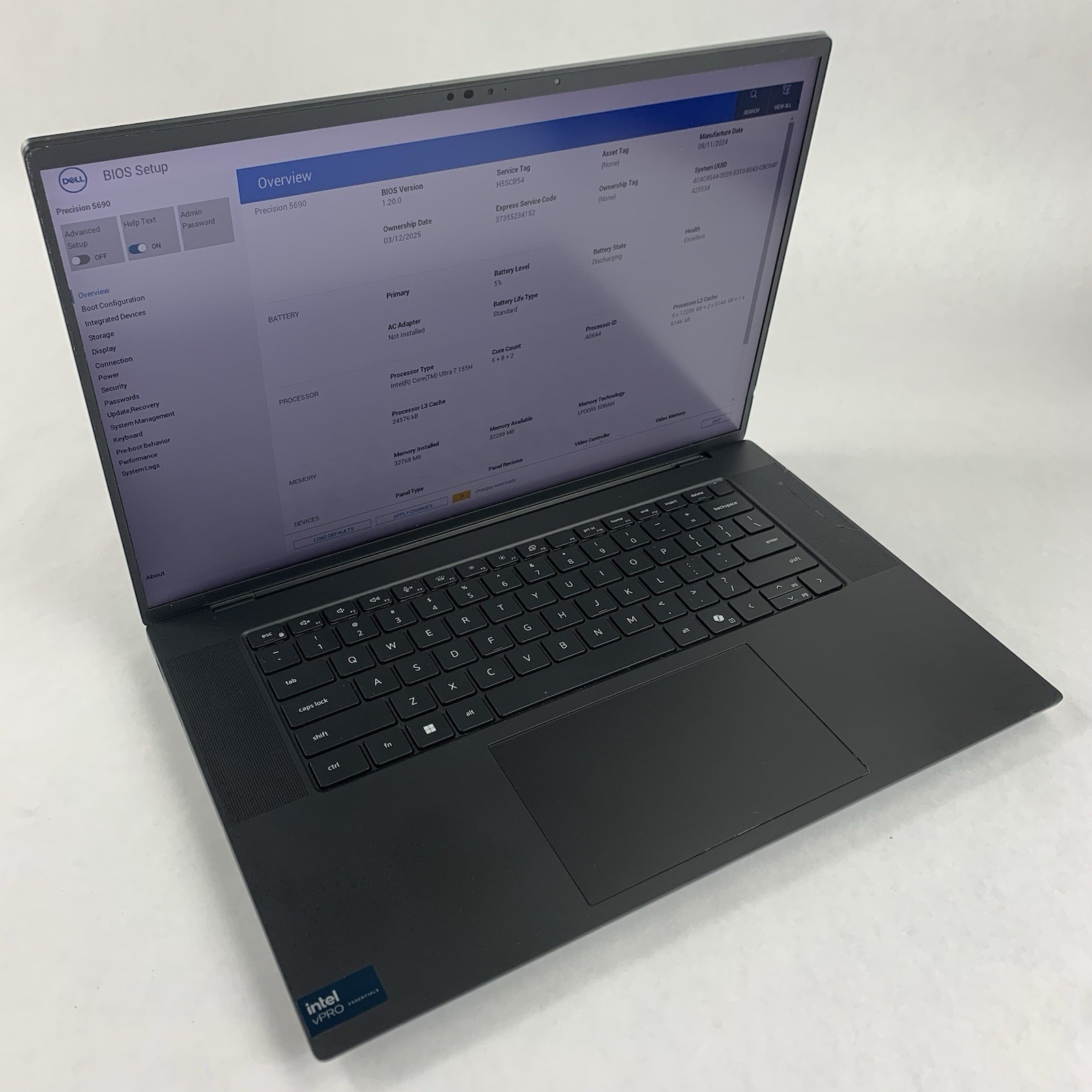 Dell Precision 5690 16″ Ultra 7 155H 4.8 GHz 32 GB RTX 1000 Ada No SSD/OS/AC