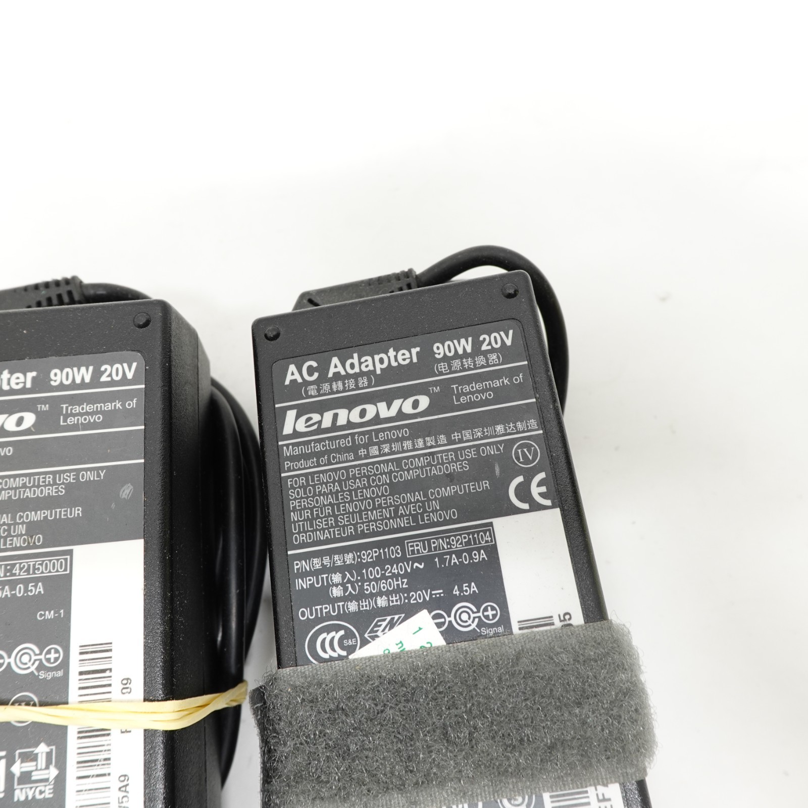 Lot of 3 Genuine Lenovo 90W AC Laptop Chargers 20V 4.5A 92P1105 Barrel Tip