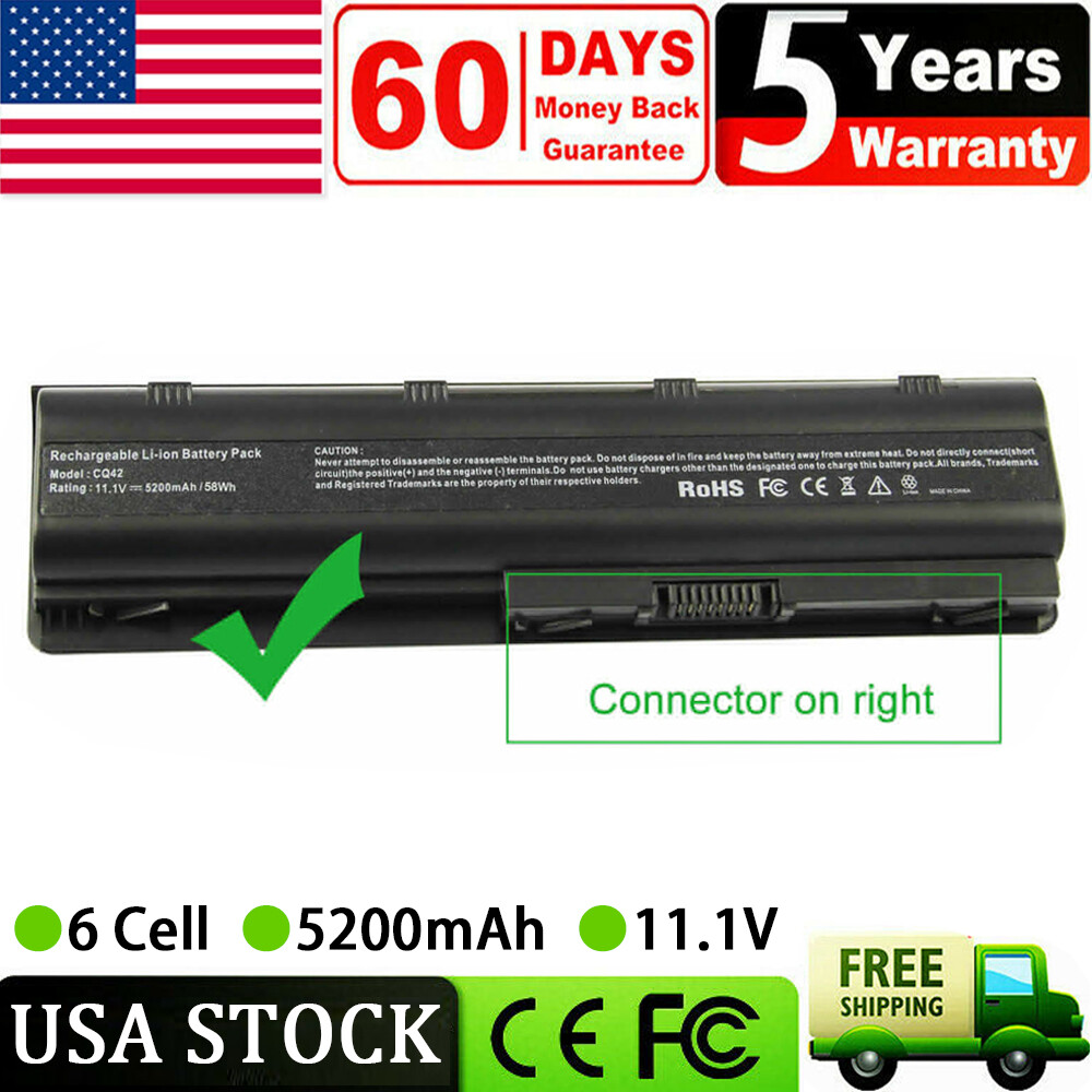 6 Cell For HP 2000-425NR Laptop Battery MU06 MU09 593553-001 5200mAh Notebook PC