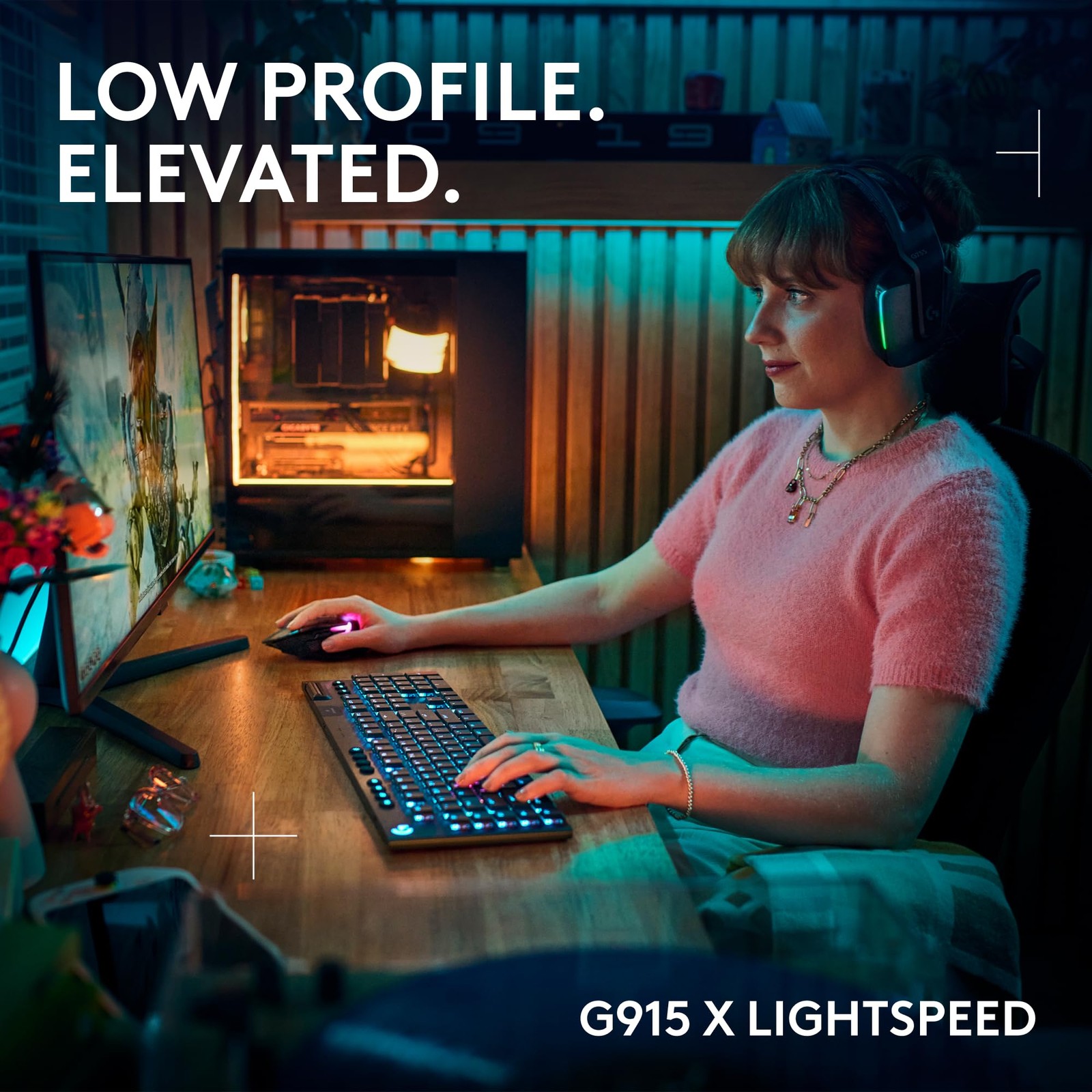 Logitech G915 X LIGHTSPEED Wireless GL Brown Tactile Switch Gaming Keyboard