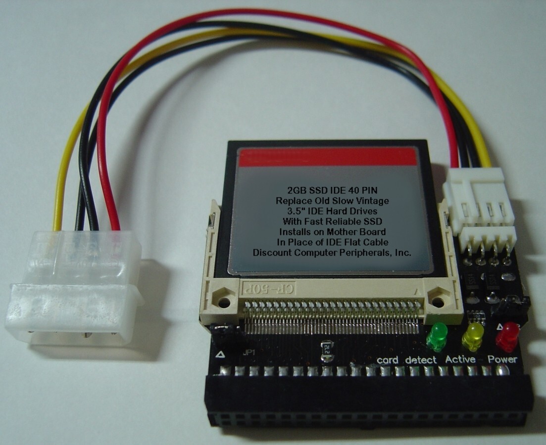 2GB DOM SSD Replace Worn Out 3.5″ IDE Drives with this 40 PIN IDE CF SSD Card