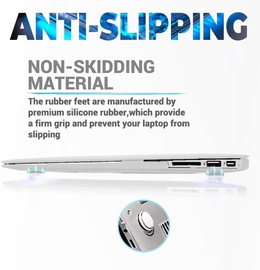 White Silicone Laptop Rubber Feet, 0.7 Inch – 8 Pcs Universal Non-Slip Pads