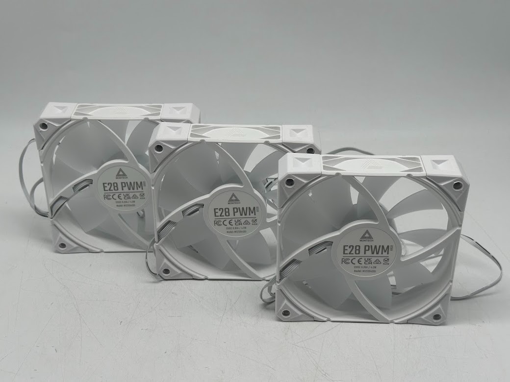 Montech E28 ARGB Fluid Dynamic Bearing 120mm Case Fan – White (3 Pack)