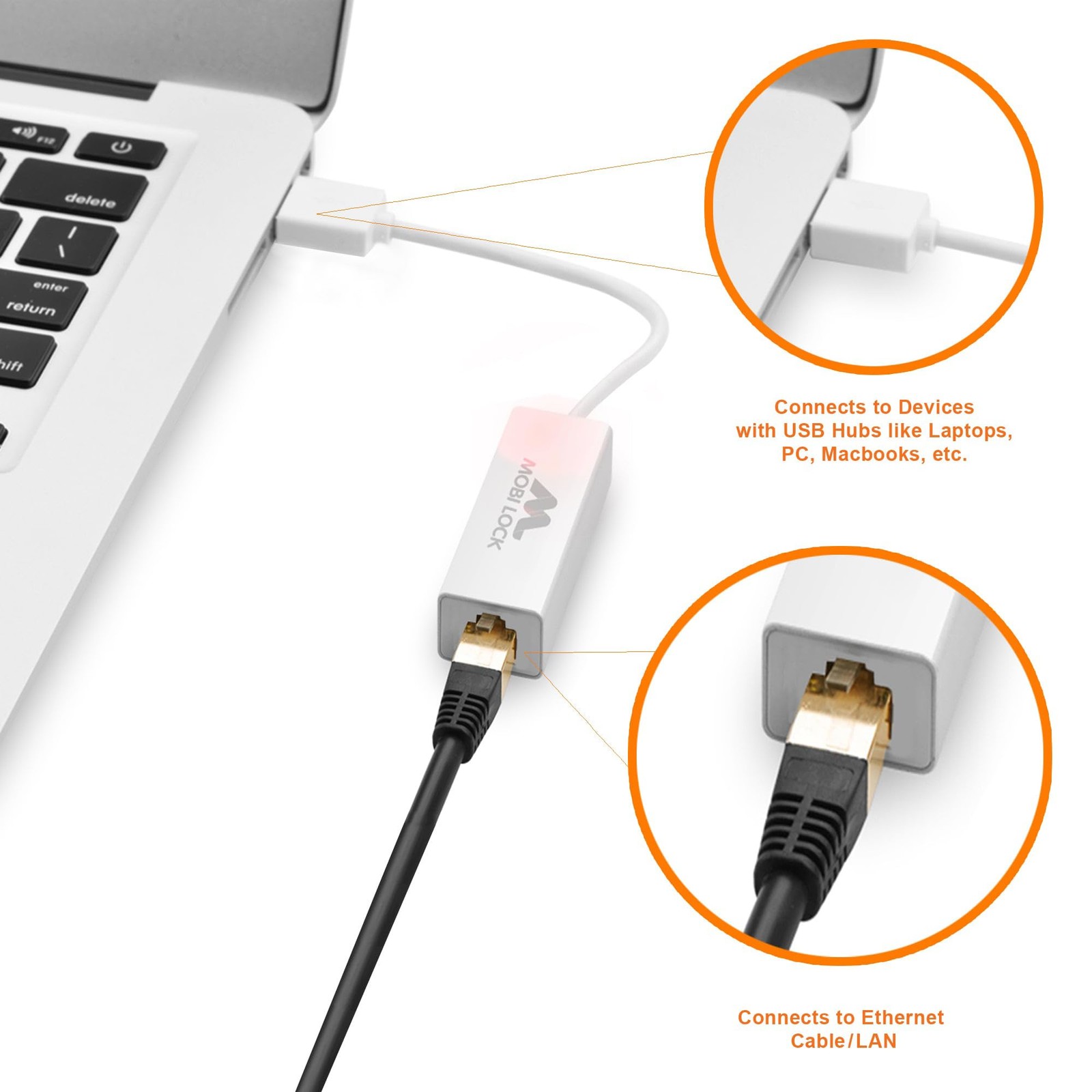 USB Ethernet LAN Network Adapter Compatible with Laptops and All USB 2.0 Comp…