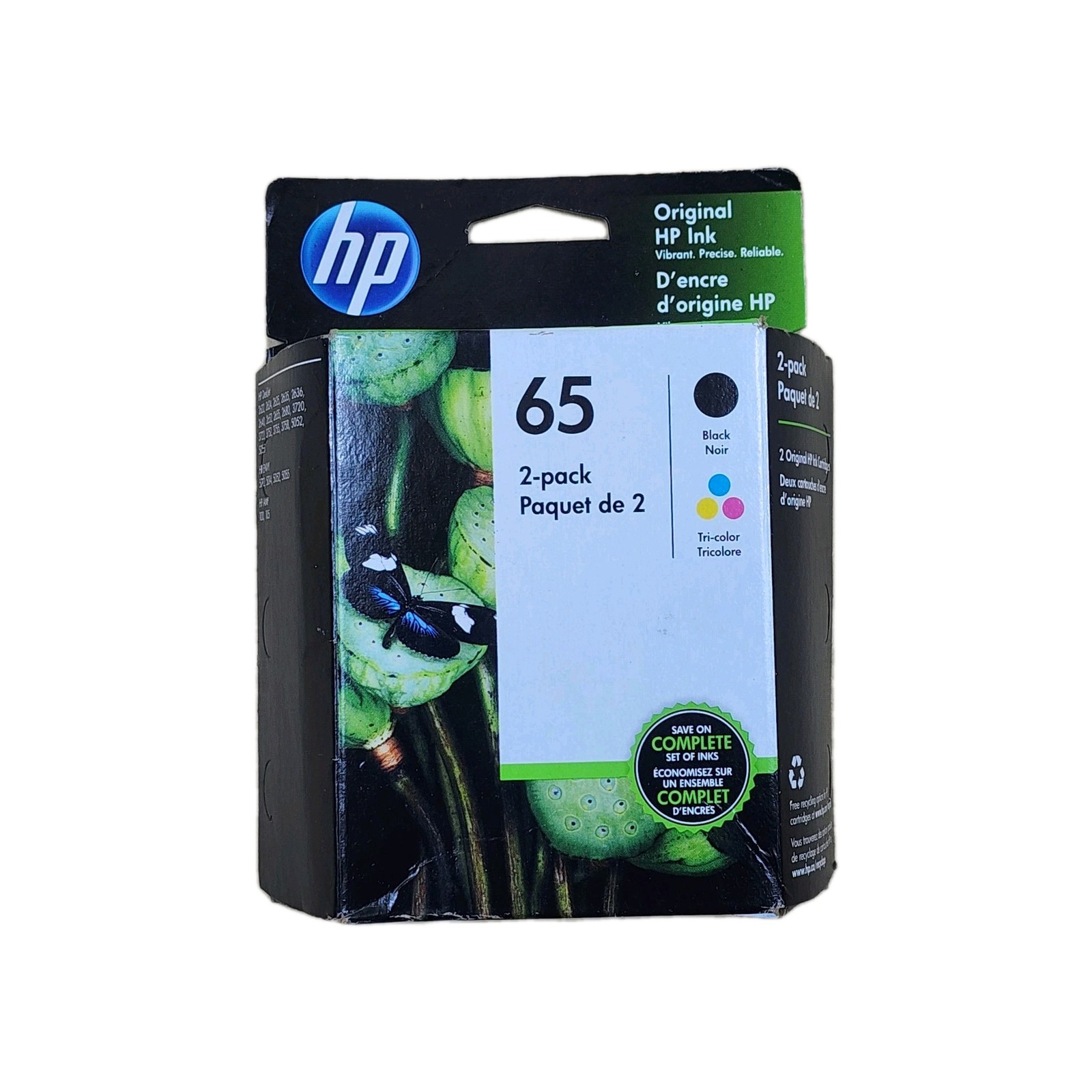 HP #65 2pack Combo Ink Cartridges 65 Black and Color NEW GENUINE Exp. JUL 2023