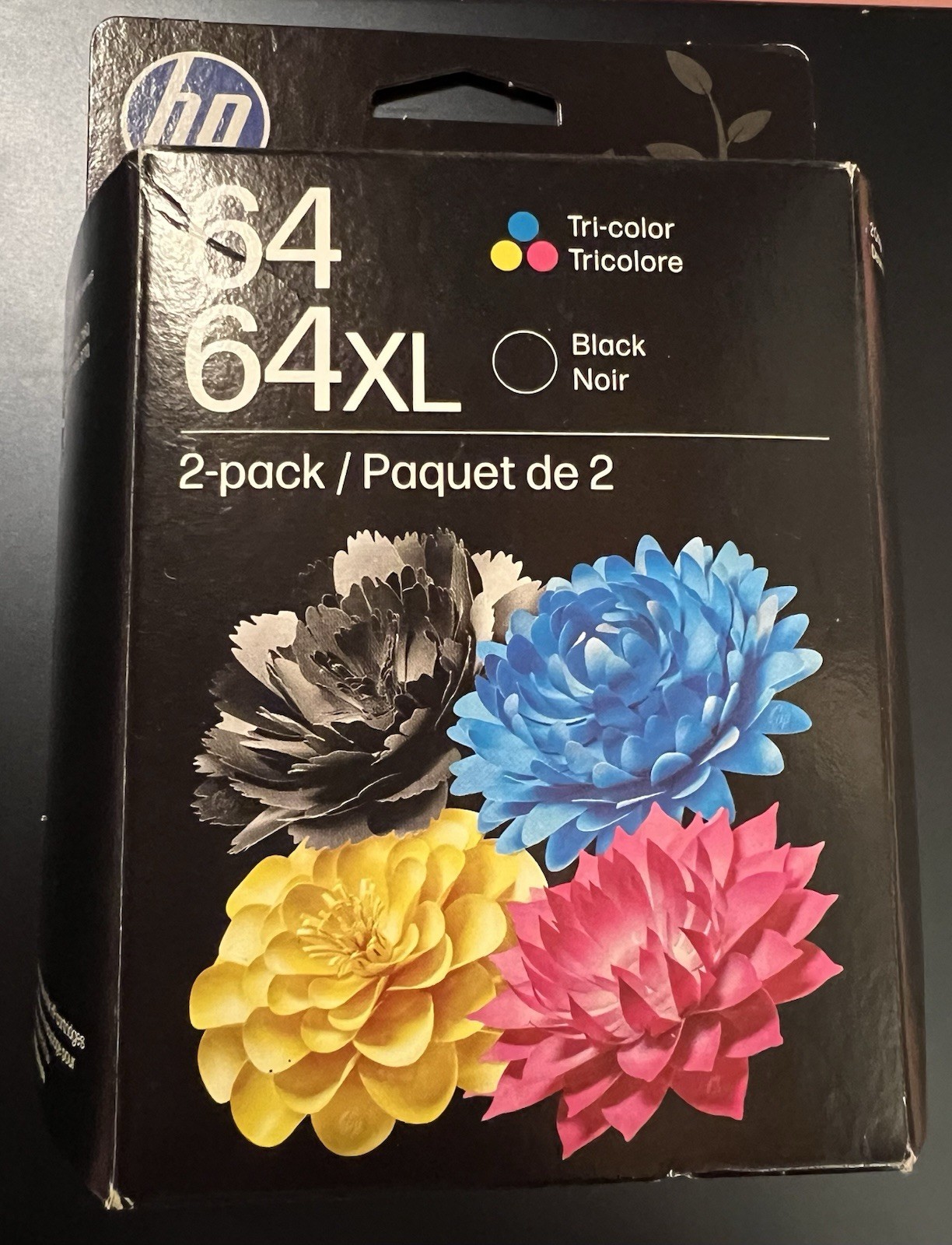 HP 64XL/64 Ink Cartridge 2-Pack Tri-Color & Black Inkjet For HP Exp: Nov. 2027