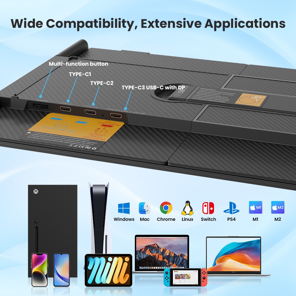 Hyangin 14″ Portable Monitor Screen Extender for Laptop 1080P Ultra Slim