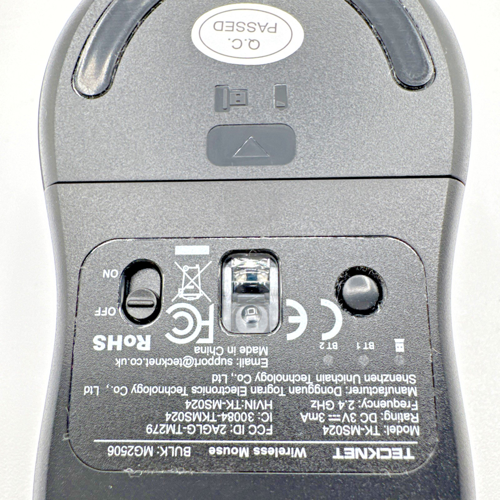 TECKNET Tri-Mode Bluetooth Wireless Mouse 4800 DPI Silent 6-Button 2.4GHz Gray