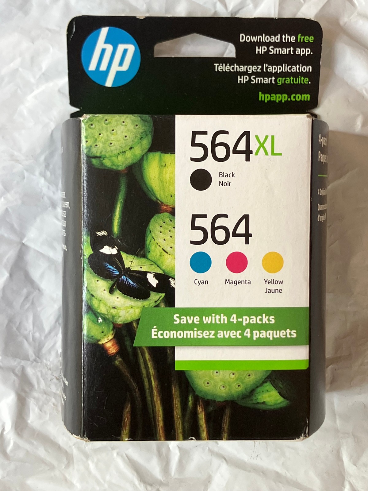 HP 564XL Black & 564 Tri-Color Standard Ink Cartridges Exp: 03/2026 Printer Ink