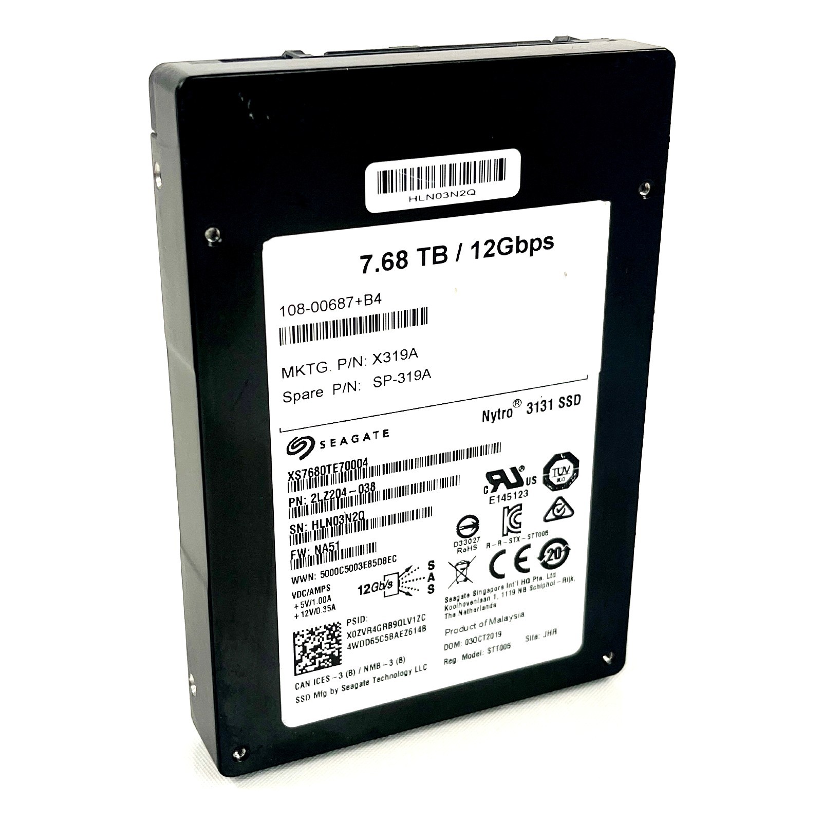 NetApp Seagate Nytro 3131 7.68TB 12Gbps 2.5″ SAS Server Solid State Drive X319A