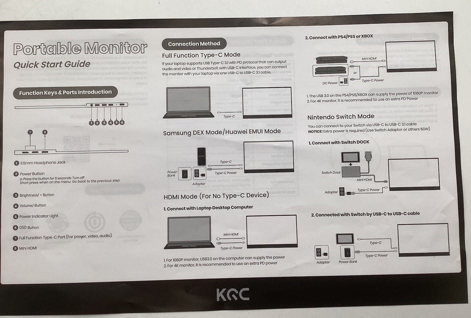KQC Portable 15.6 Inch Monitor Ultra Slim