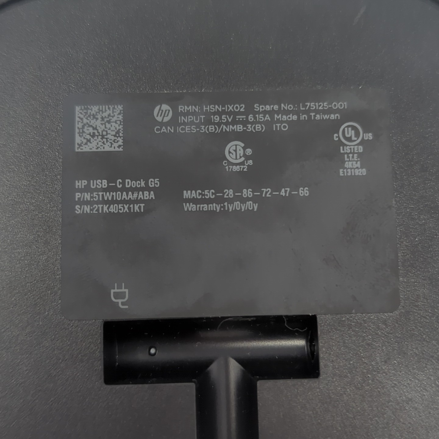 UNTESTED HP G5 USB-C Docking Station – Black