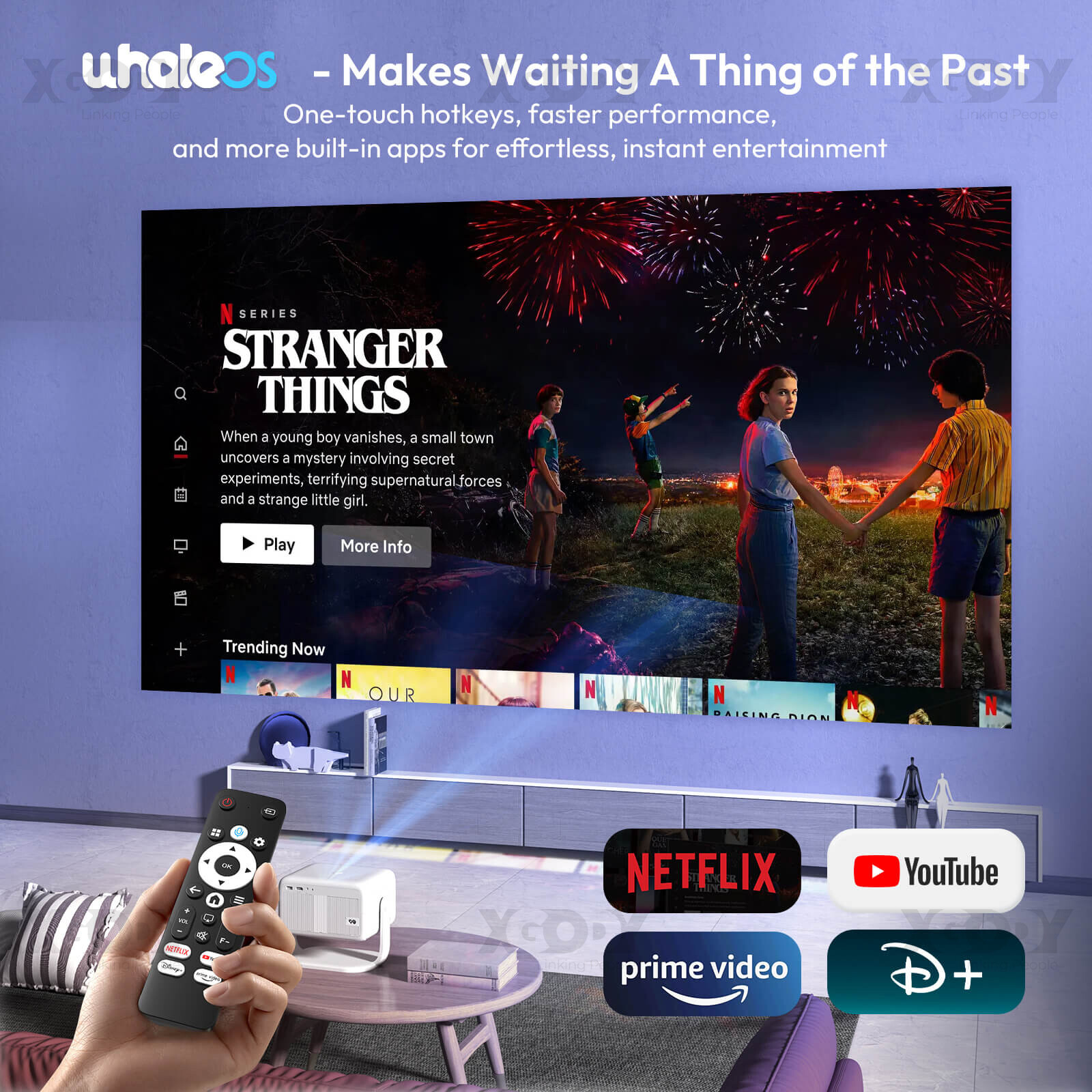 Smart 4K Projector 25000LMS 3D WiFi Auto Focus Video Home Theater 350″ Display