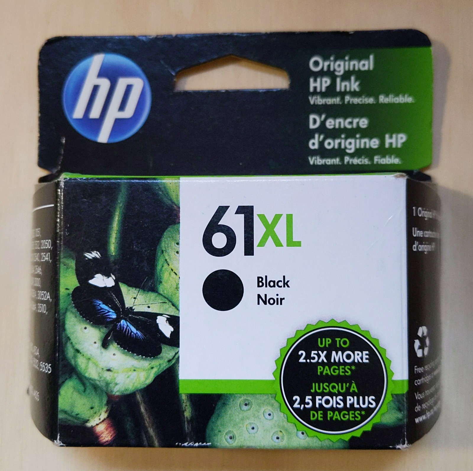 LOT (2) HP 61XL Black High Yield Ink Cartridges CH563WN Genuine New EXP 06/2023