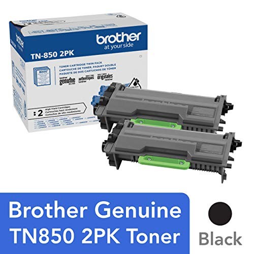 Brother Genuine High-Yield Black Toner Cartridge Twin Pack TN850 2PK (tn8502pk)