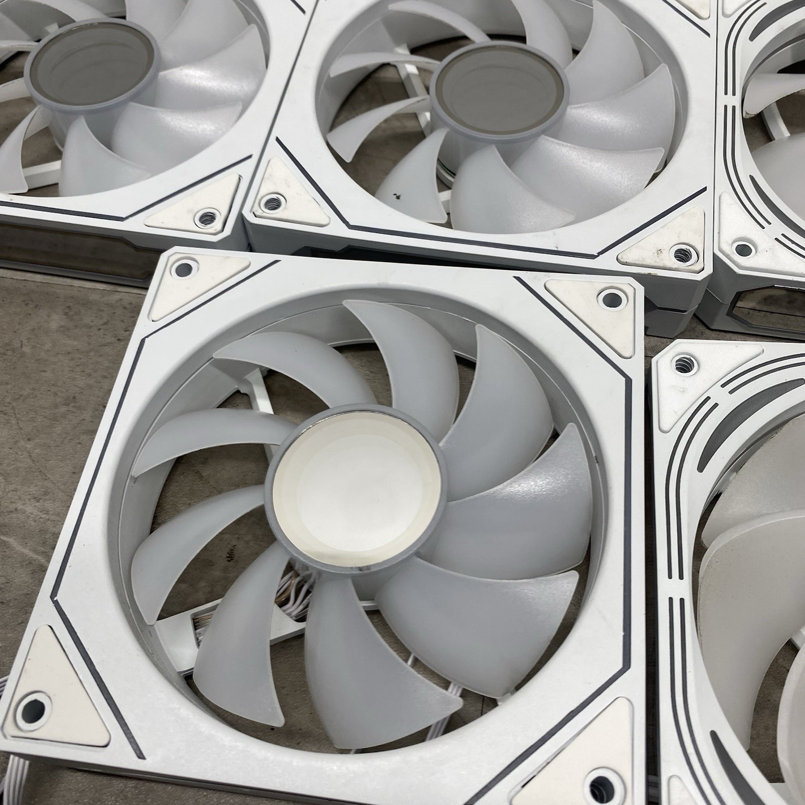 White 120mm RGB Case Fan Lot 7x PC Computer Cooling Fans Daisy Chain Tested