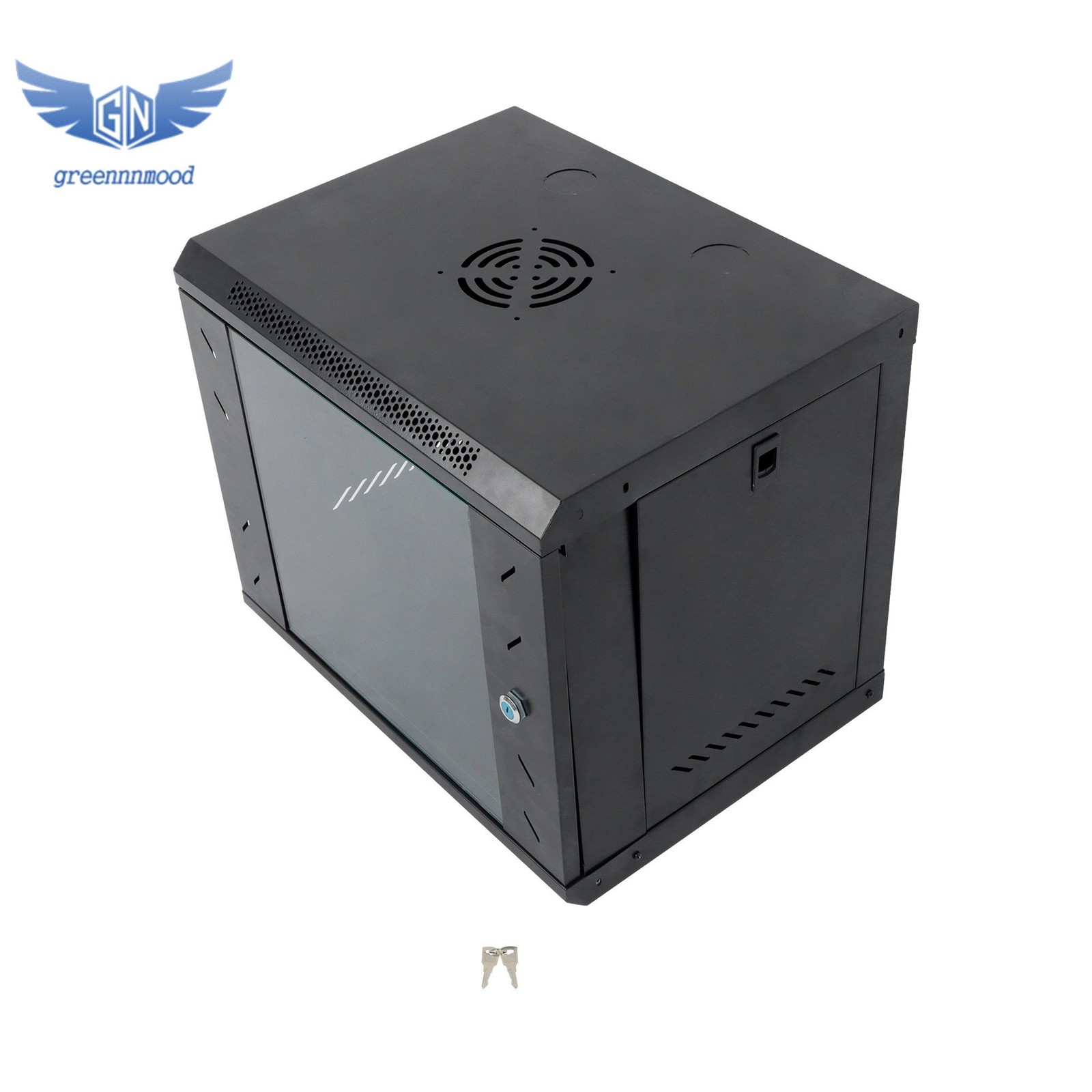 9U Wall Mount Network Server Rack Cabinet Enclosure 15.5” Deep Door Lock Balck