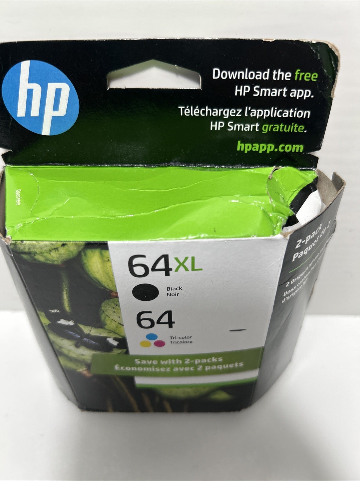 HP 64XL Black & 64 Tri-color Ink Cartridge 2-Pack 3YP23AN Exp 01/2027 – Sealed