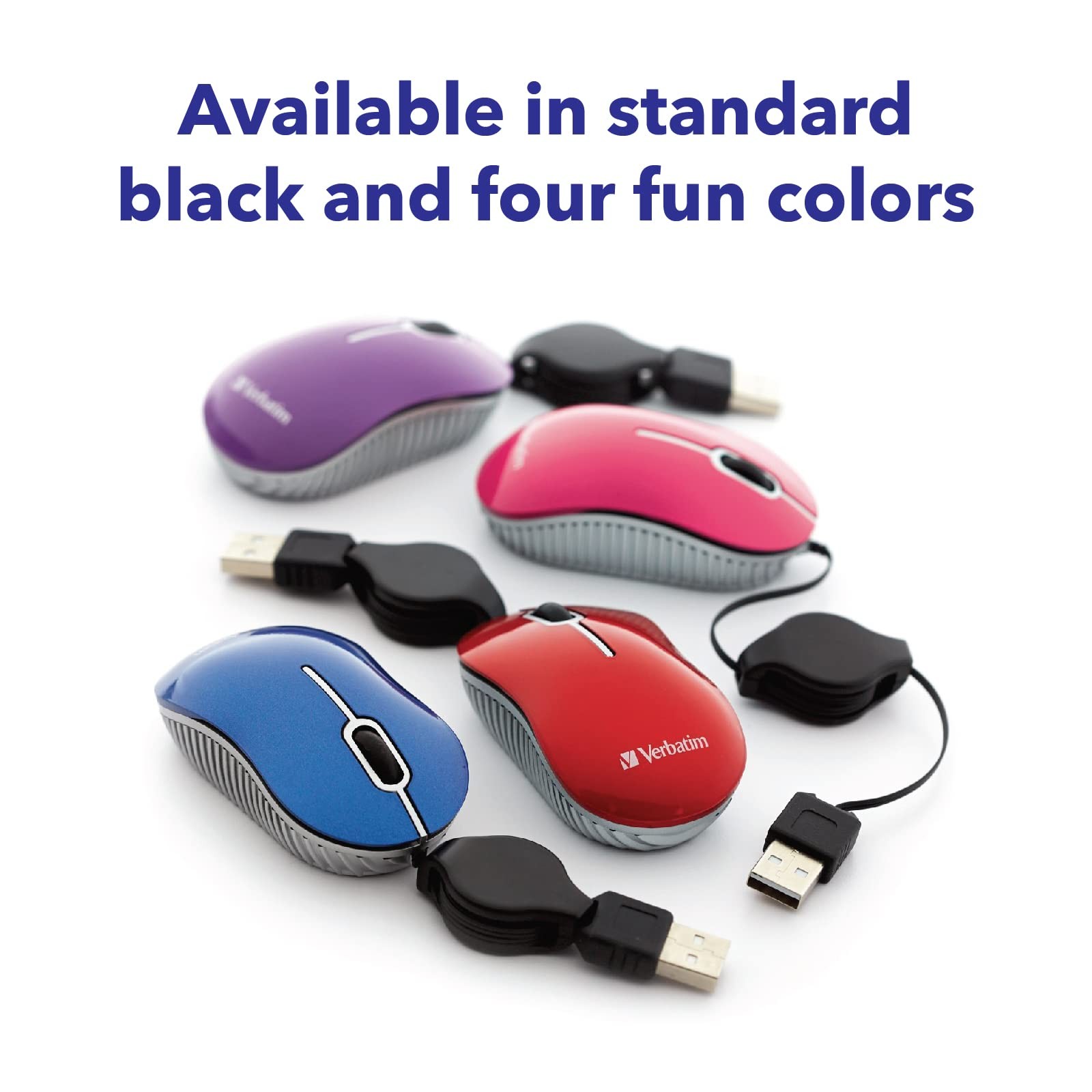 Verbatim Wired Optical Computer Mini USB-A Mouse – Plug & Play Mini, BLUE