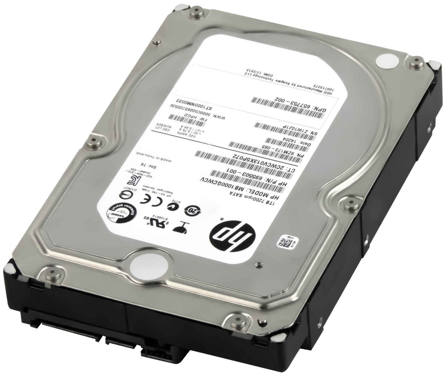HARD DRIVE HP 695503-001 MB1000GCWCV 1TB 7.2K 128MB SATA III 3.5”