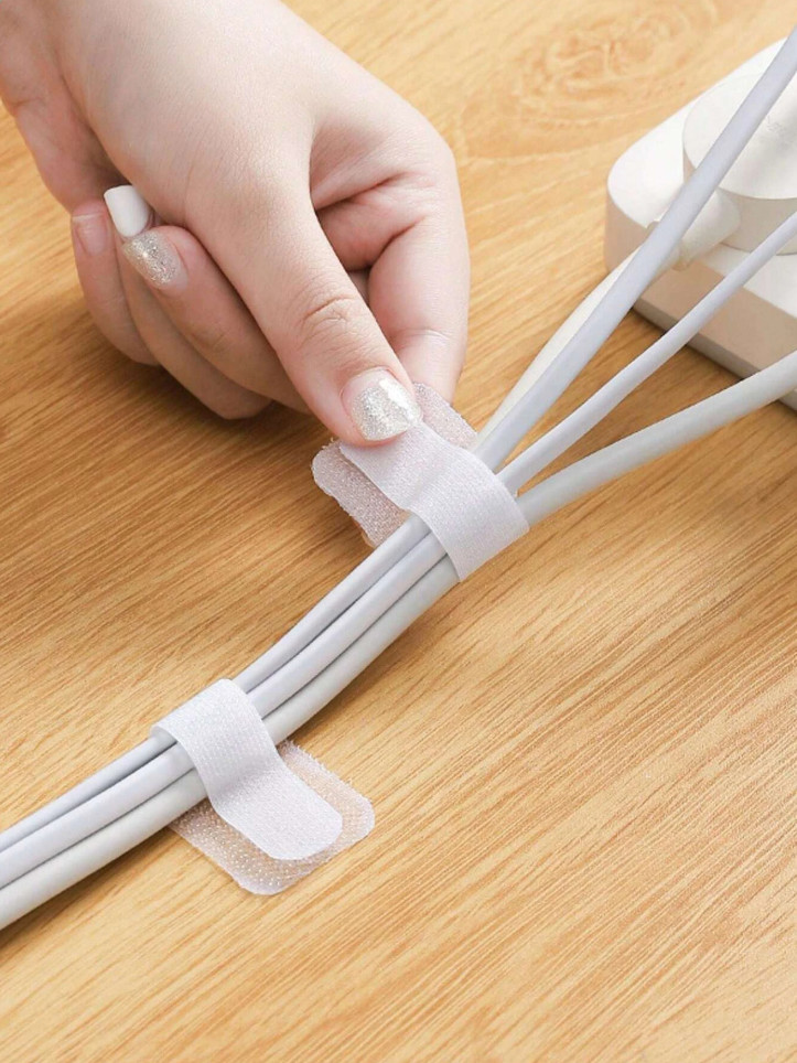 10pcs Hook & Loop Cable Organizer Straps – Wire Management for Home & Office
