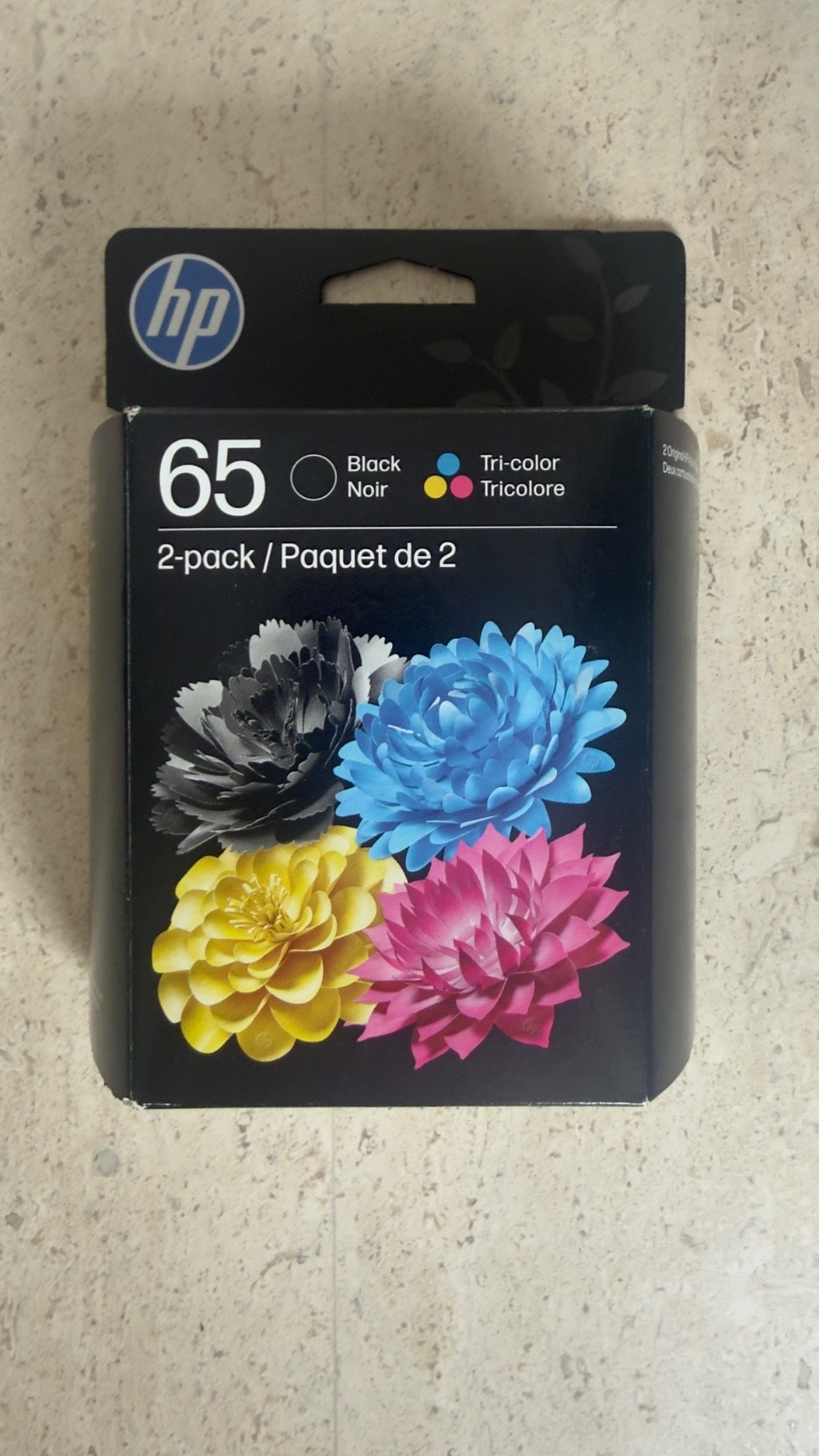 Genuine HP 65 Black & Tri-Color Ink Cartridges 2-Pack New Sealed Exp 12/2027