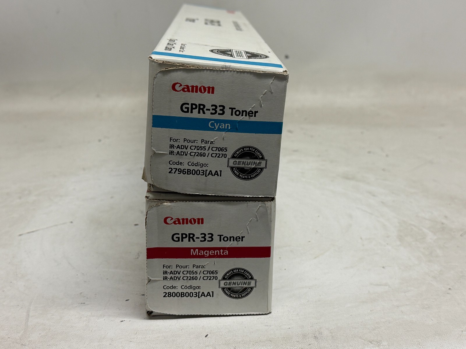 NEW Genuine Canon GPR-33 Toner (Cyan – Magenta) – Lot of 2