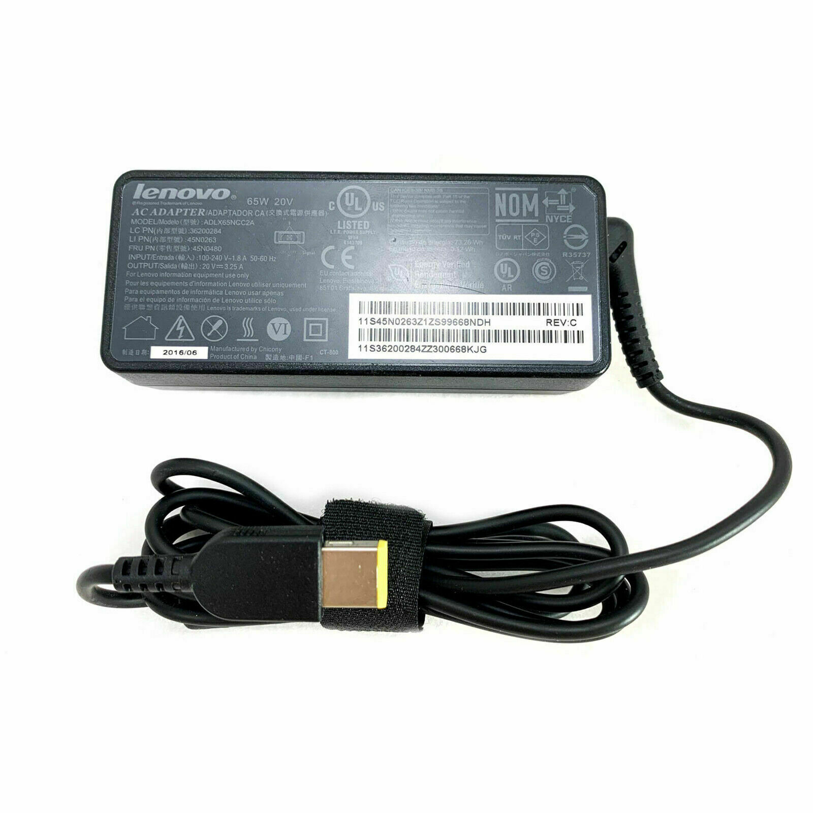 Genuine Lenovo 65W 20V 3.25A ThinkPad Laptop AC Charger Power Adapter – square