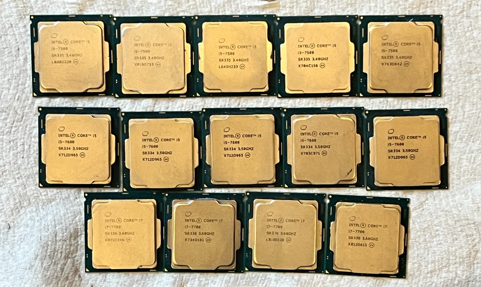 intel 7th gen cpus- i5/i7s lot