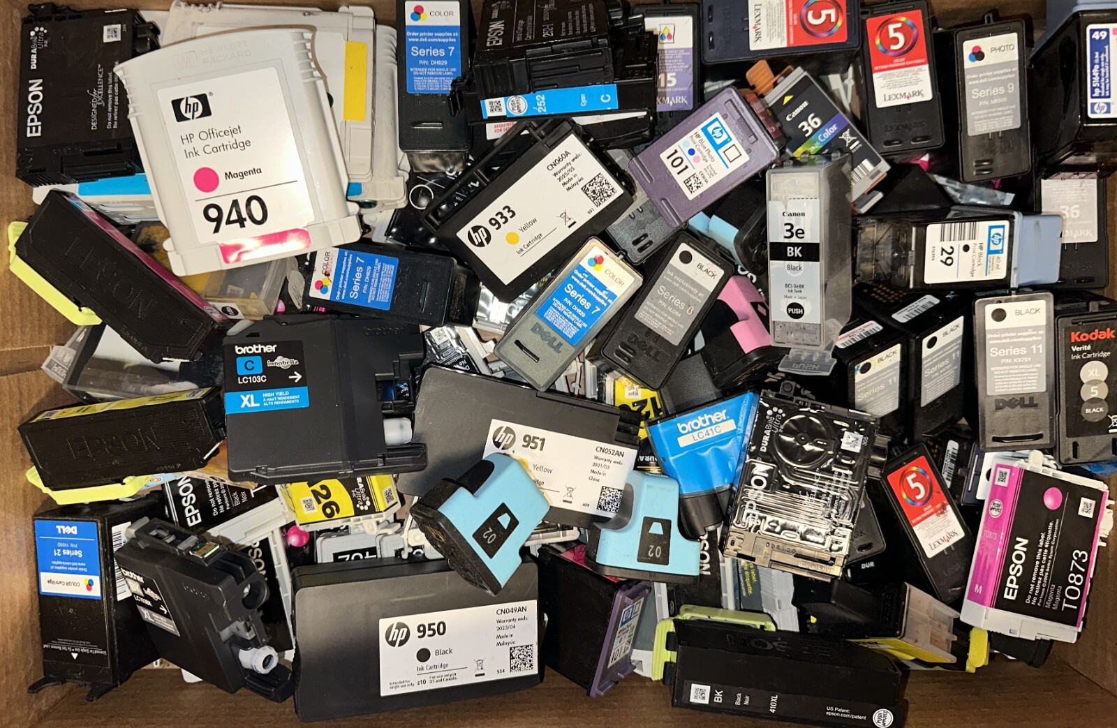 Lot 100 – Mixed Empty Virgin Ink Cartridges for Staples Rewards CLEAN FREE SHIP