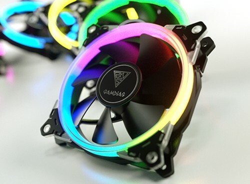 GAMDIAS AEOLUS M1 M2 SkyTech OEM Proprietary 8-Pin RGB PC Case Fan 56CFM 1500RPM