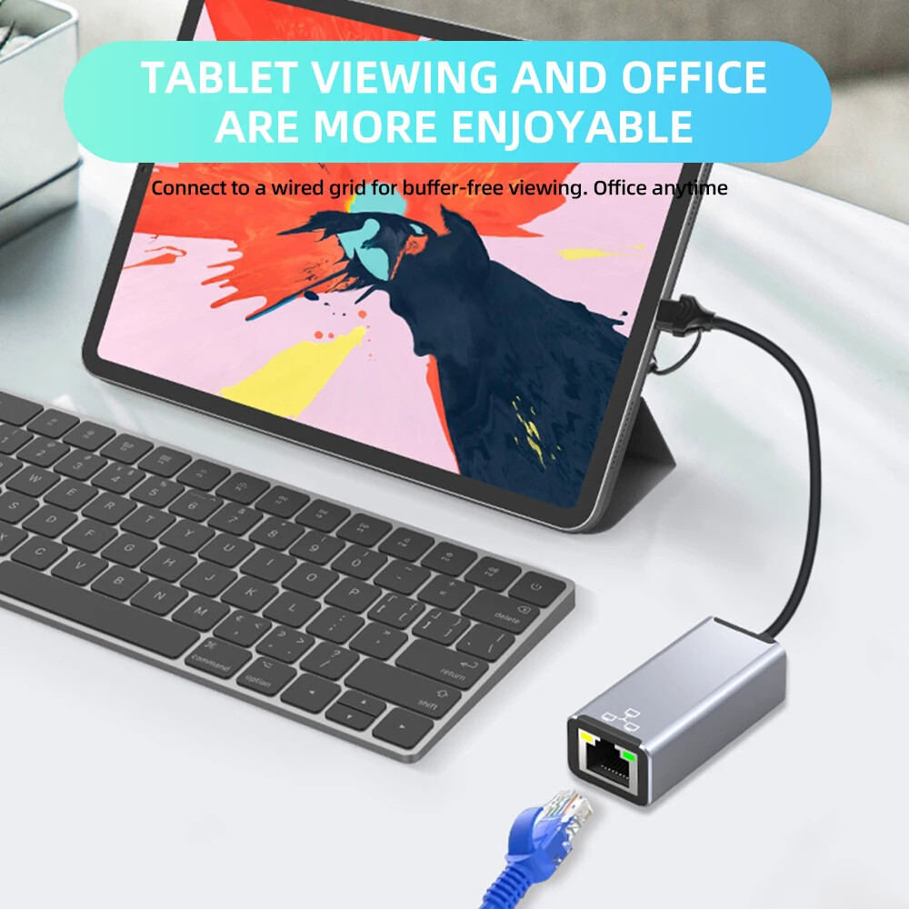 USB C Network Adapter Type-C to RJ45 Gigabit Ethernet 1000Mbps For Macbook Pro