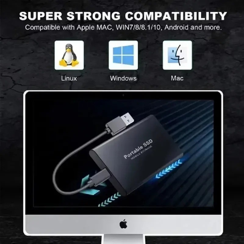 4TB External Hard Drive Quiet Operation Mobile Storage Type-C