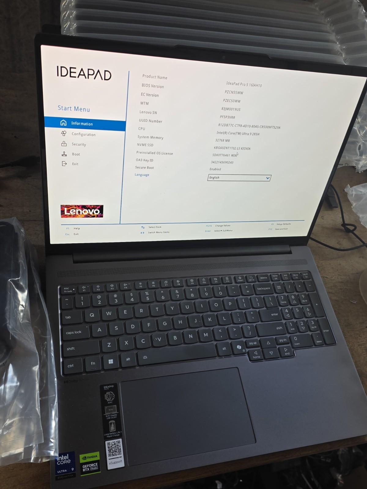 Lenovo Ideapad Pro 5 16IAH10 16″ Ultra 9 285H Rtx 5050 32GB 1TB SSD W11 Touch A
