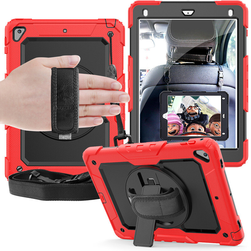 For iPad Pro 11 10.2 Air 4 Mini 6 5 Shockproof Armor Case Kickstand w/Strap