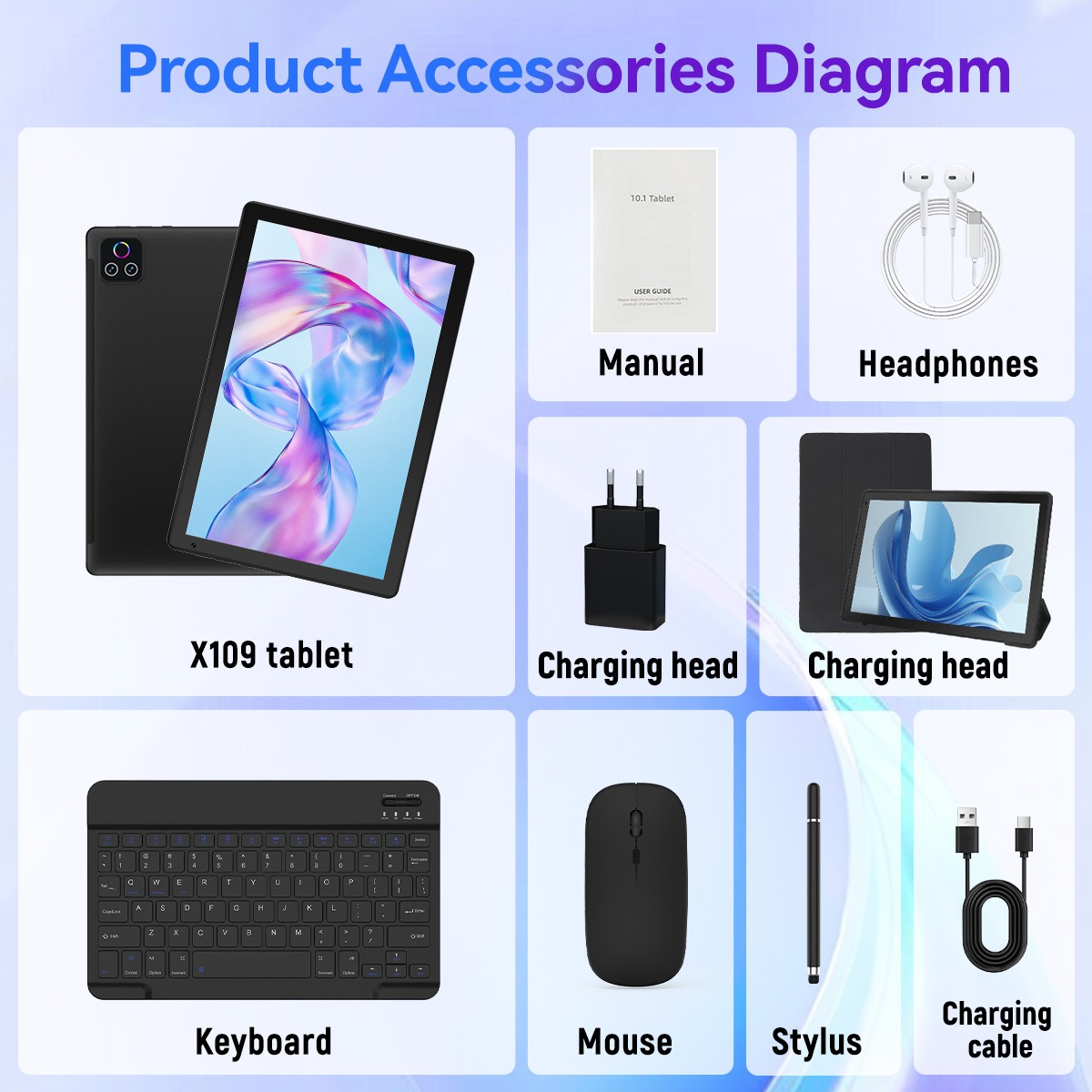 Wi-Fi 5G AI Tablet Android 16, 30GB+128GB Storage, 10.1″ IPS Display, Octa-Core