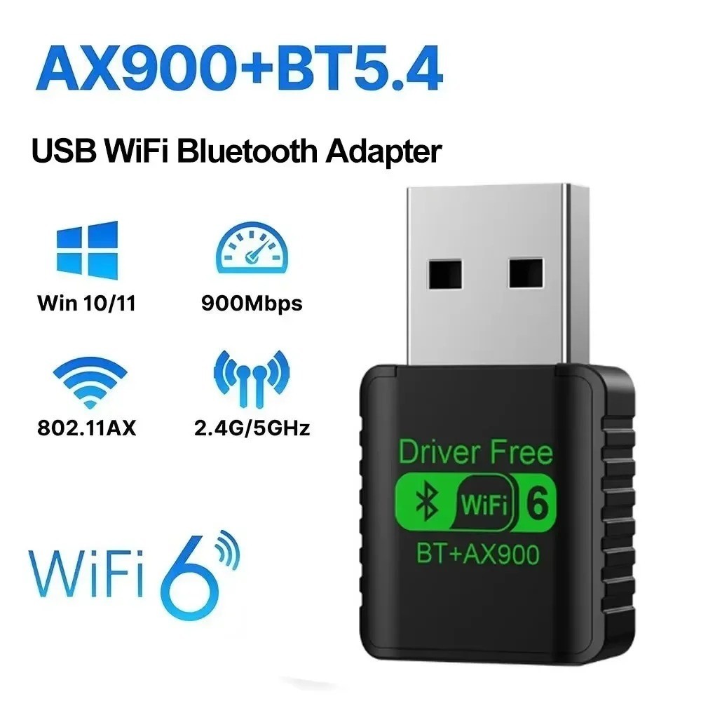USB Adapter AX900 Dual Band 2.4G/5GHz BT 5.4 Dongle PC Wi Fi