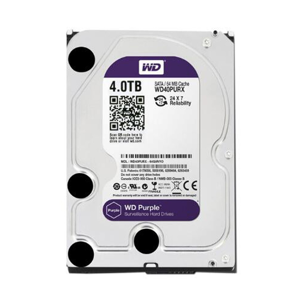 Western Digital Purple 4TB WD40PURX 5400RPM 3.5 inch Internal Hard Disk Drive