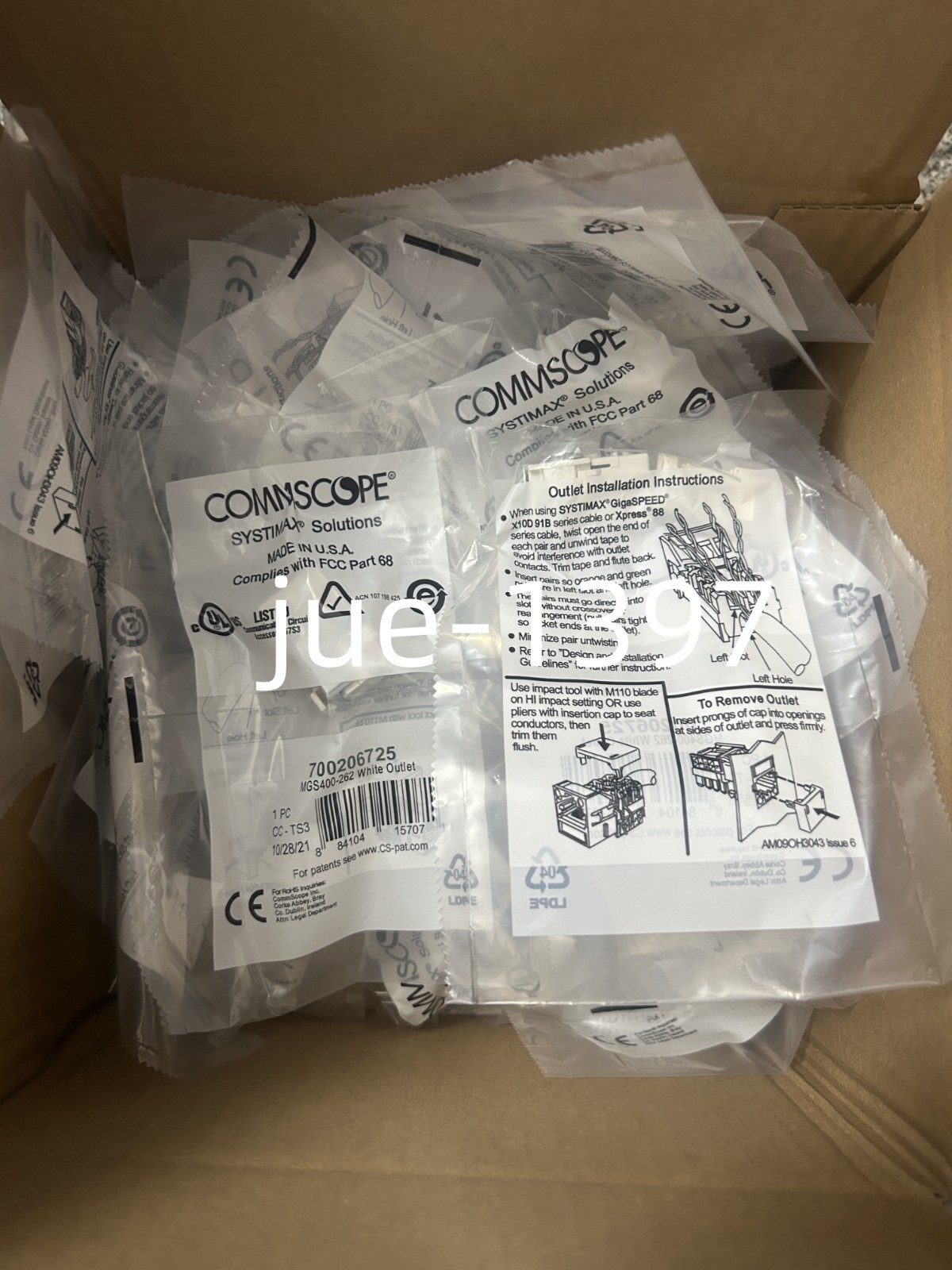 CommScope Network Jack Module CAT6 Gigabit BOX OF 25. Free shipping