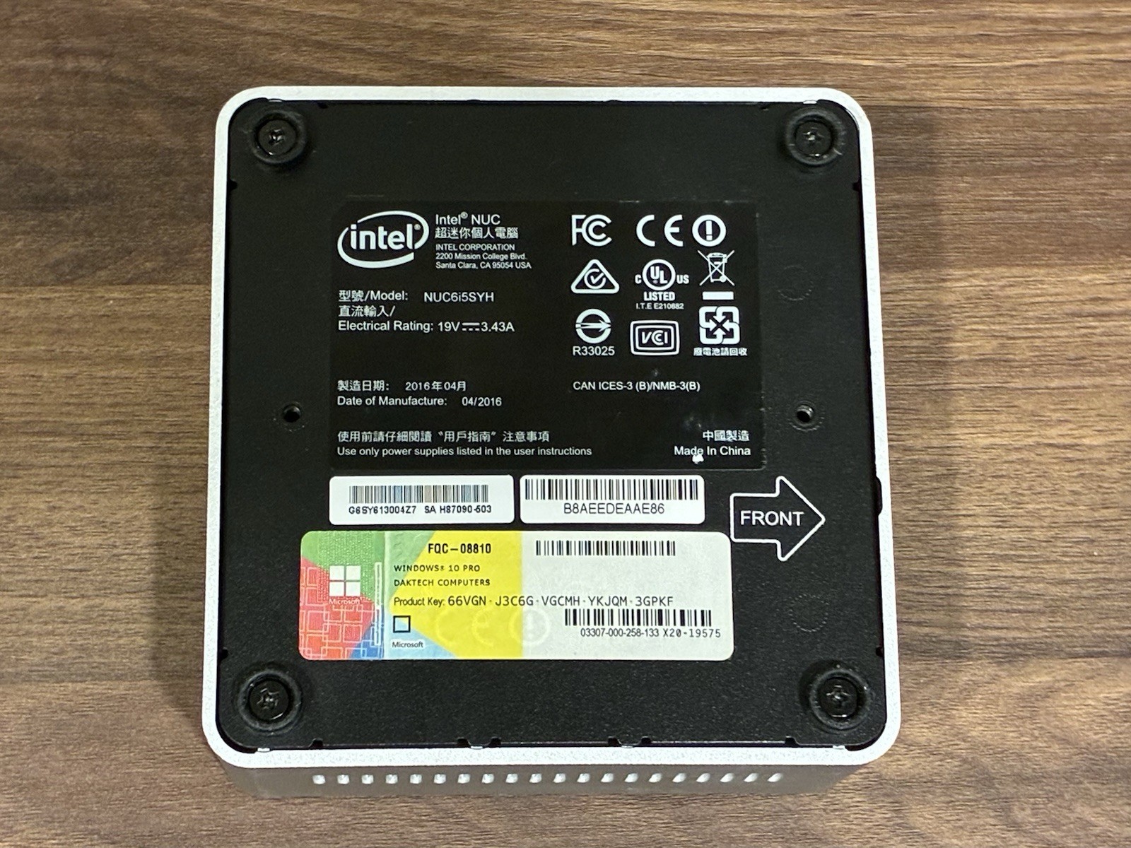 Intel NUC6i5SYH Barebones Mini PC – i5-6260U 1.80GHz CPU
