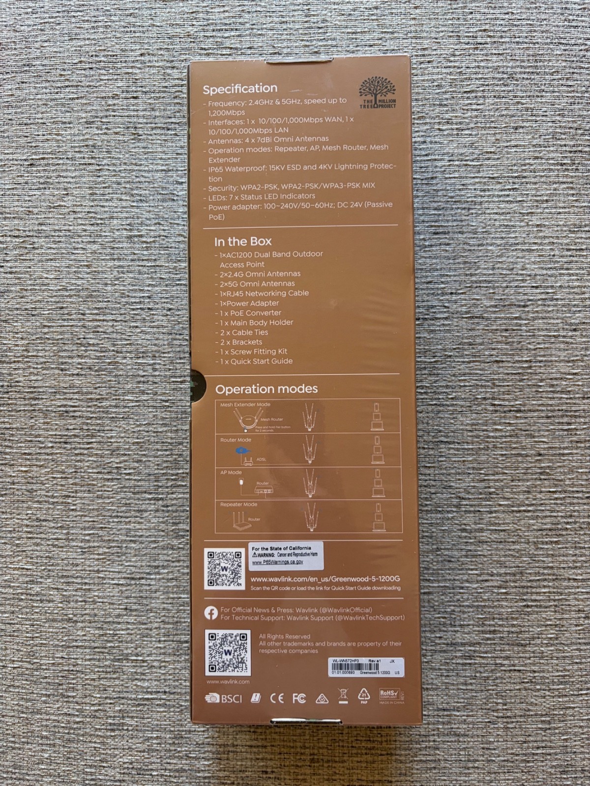 WAVLINK AC1200 Outdoor WiFi Range Extender, Weatherproof Dual Band NEW / SEALED