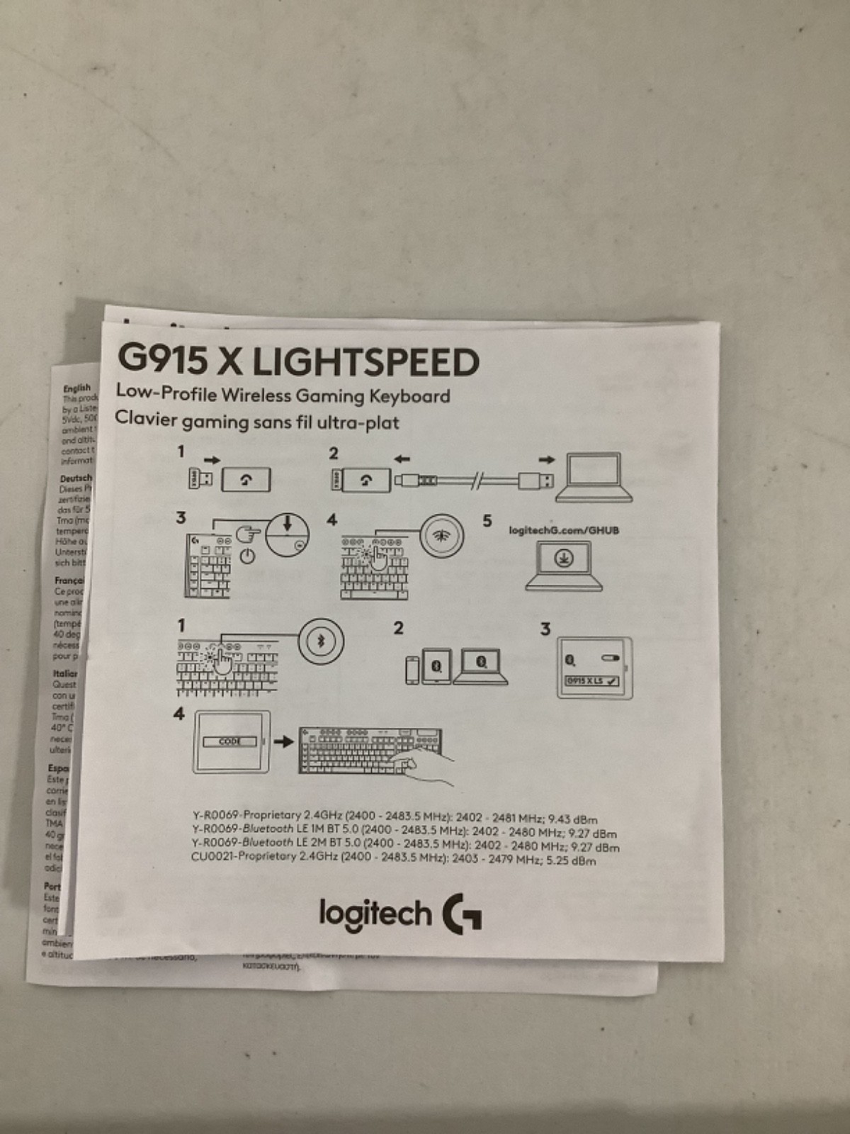 G915 X Lightspeed � Black English Tactile
