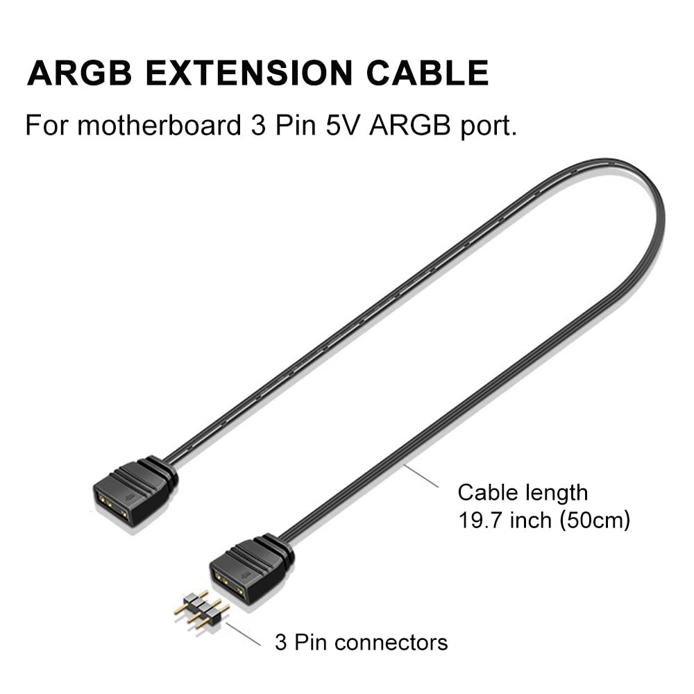 ARGB Splitter Extension Cable 3 Pin Addressable RGB Splitter Expand Computer PC