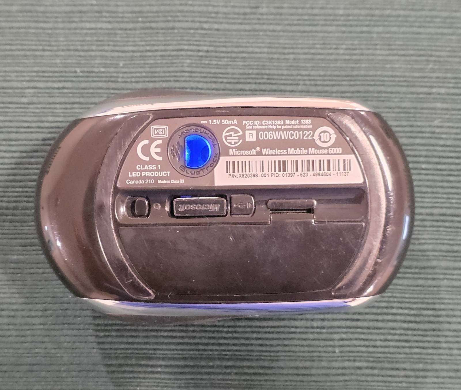 Microsoft Wireless Mobile Mouse 6000 Model 1383 Black with BlueTrack