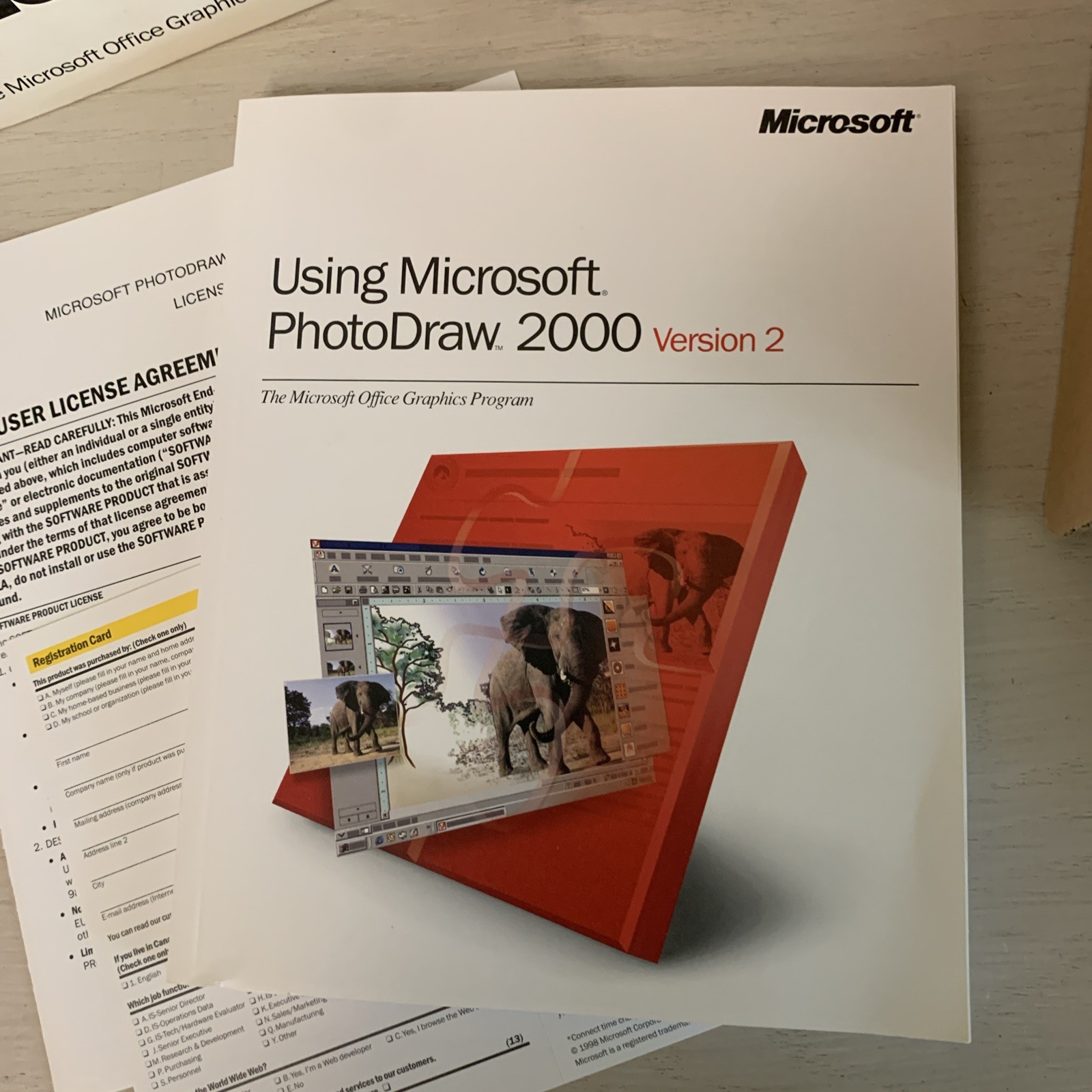 Microsoft PhotoDraw 2000 Version 2.0 – Open .MIX Files – 3 Disc Set – Open Box