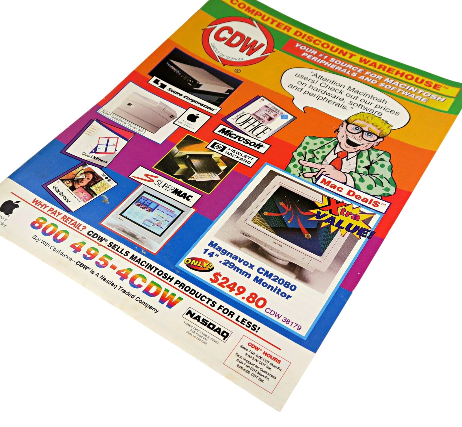 CDW Mac Catalog, 1993-94, Apple Peripherals Reseller Mailer, 11 Pages